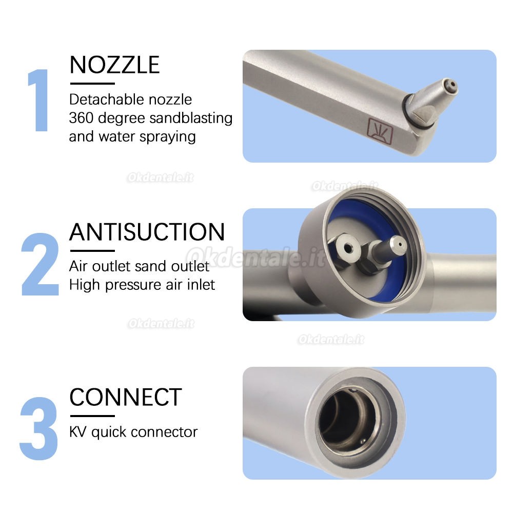 Micro sabbiatrice intraorale dentale in ossido di alluminio (raccordo KAVO compatibile)
